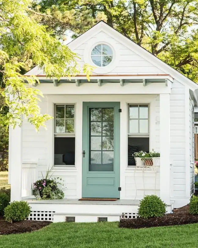 white tiny house